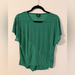 🎀5/$15 Mossino Green Eyelet Short Sleeve Tee athletic beach style size XS—-D